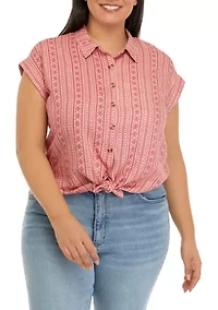 Plus Short Sleeve Camp Shirt