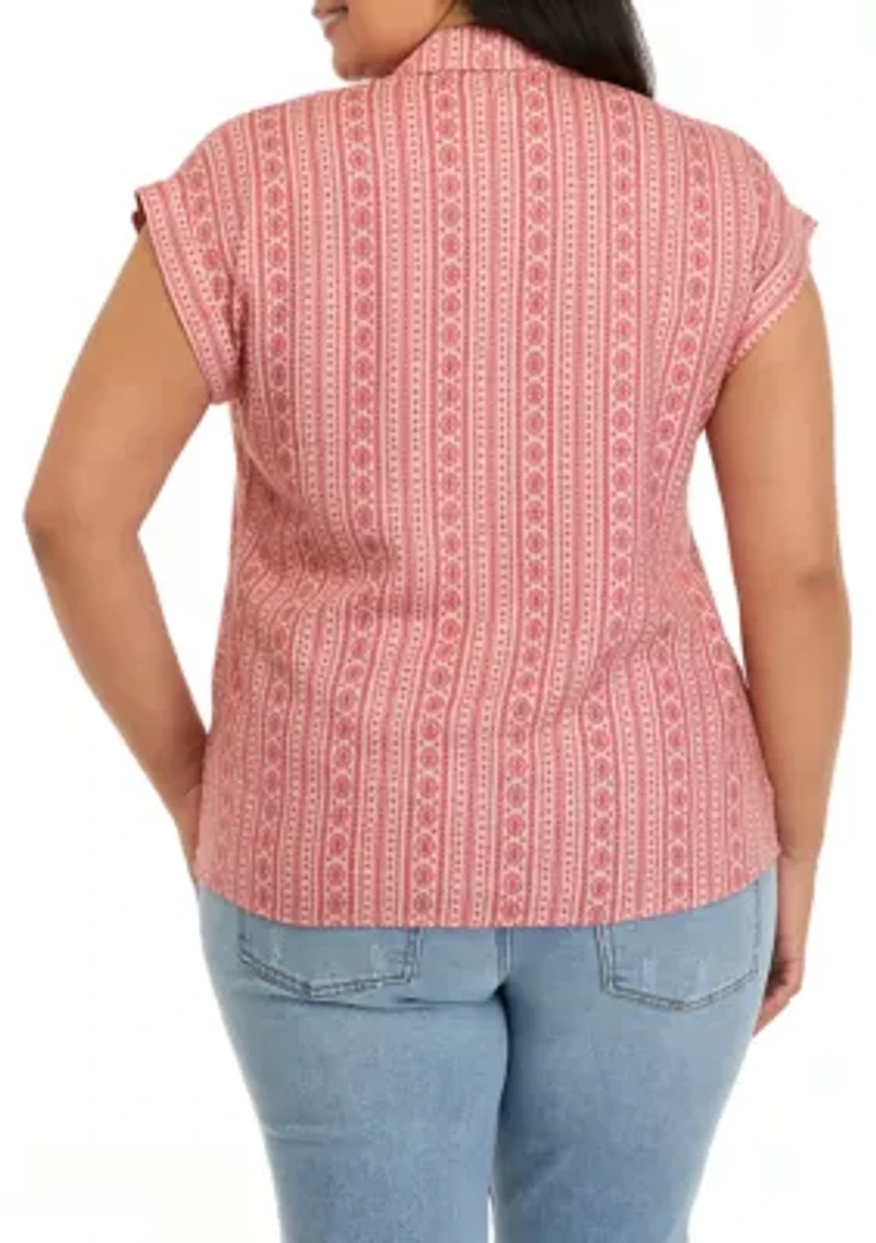 Plus Short Sleeve Camp Shirt