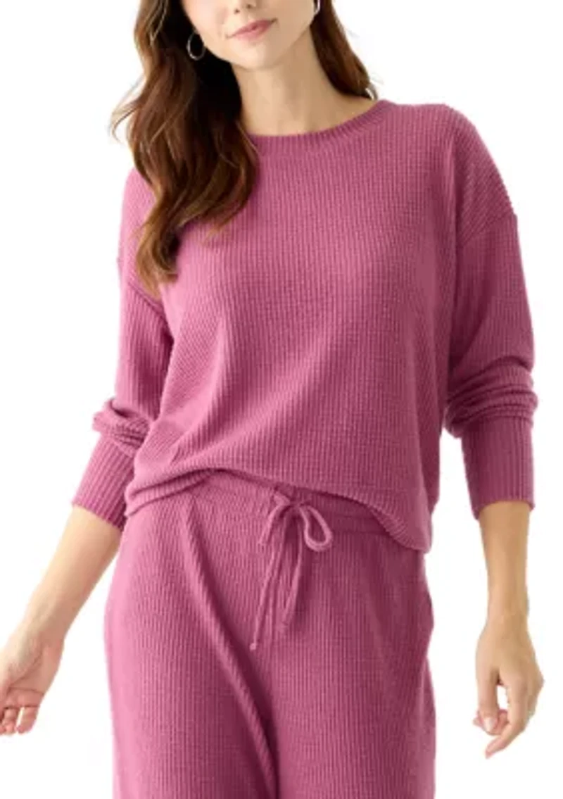 Textured Cozy Knit Crew T-Shirt