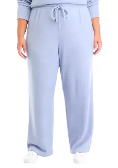 Plus Boucle Cozy Wide Leg Pants