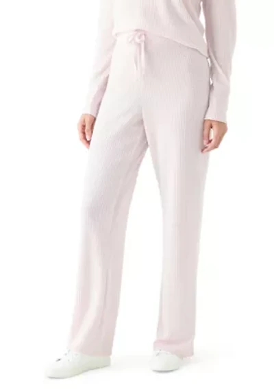 Textured Cozy Knit Drawstring Wide Leg Pants