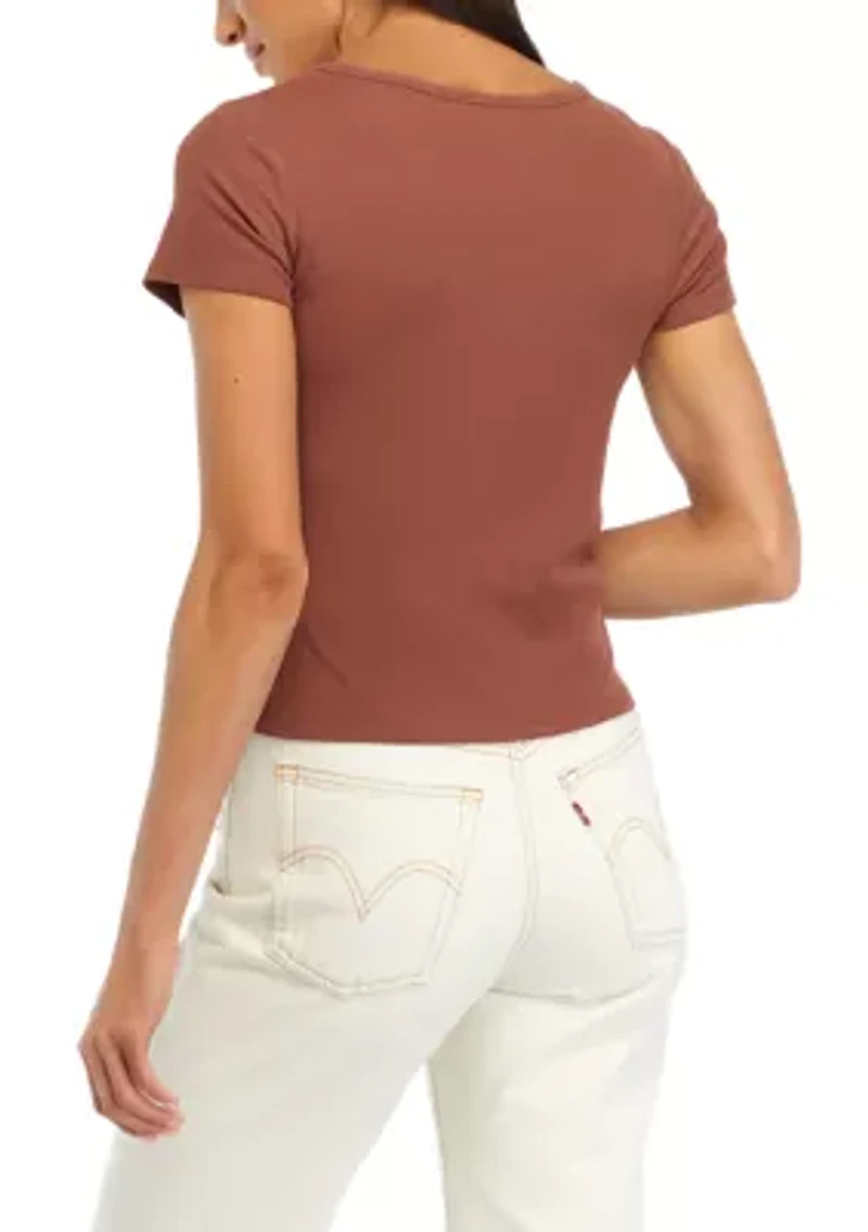 Women's Short Sleeve Ribbed T-Shirt