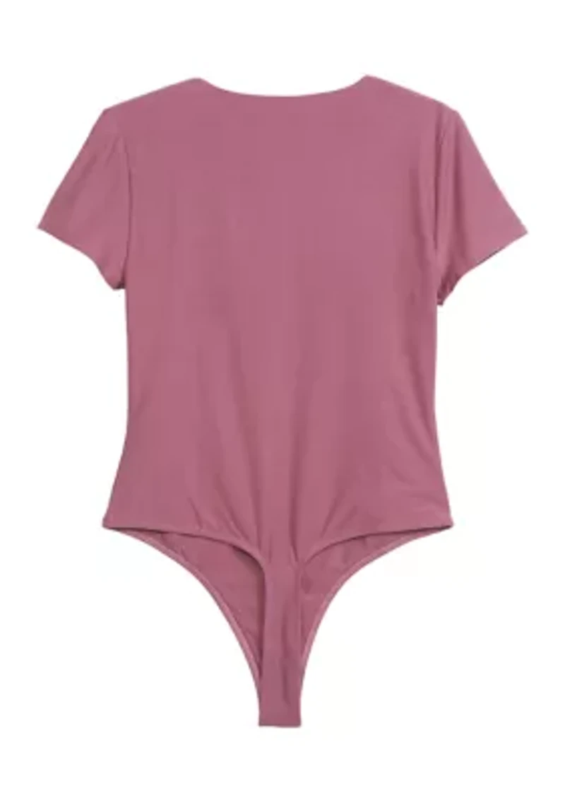 Women's Short Sleeve Peached Jersey Bodysuit