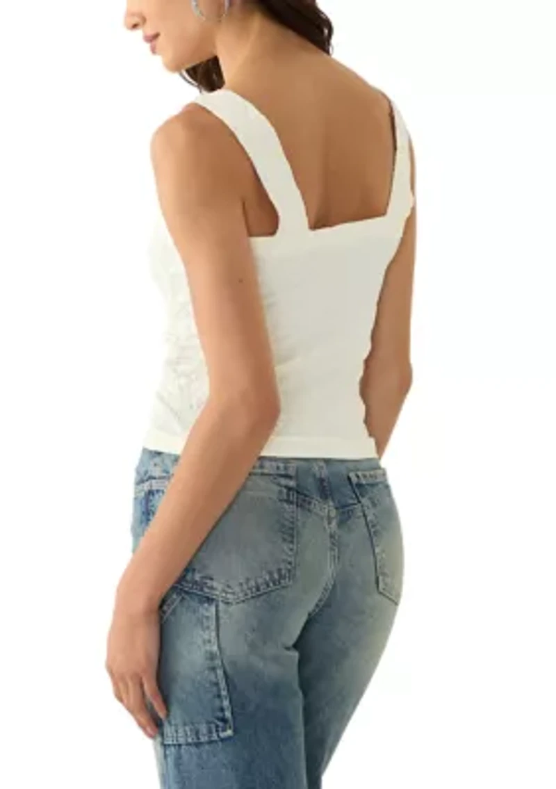 Women's Floral Embroidered Seamless Tank Top