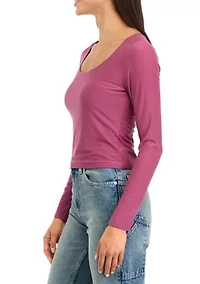 Women's Long Sleeve Peached Jersey T-Shirt