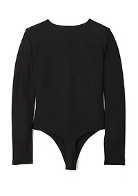 Women's Long Sleeve Peached Jersey Bodysuit