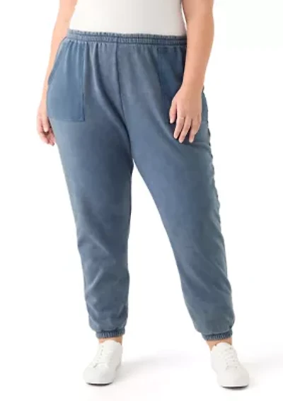 Plus Waffle Mixed Media Joggers