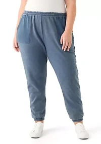 Plus Waffle Mixed Media Joggers