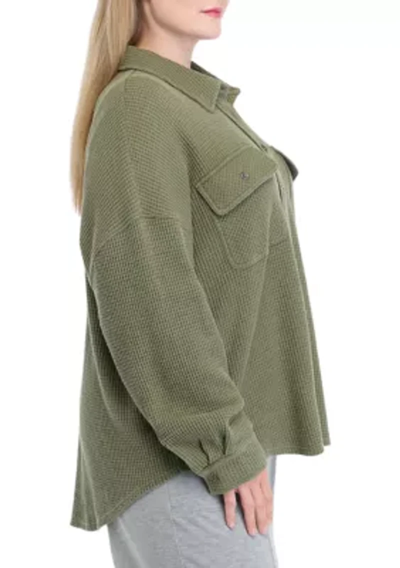 Plus Waffle Shacket