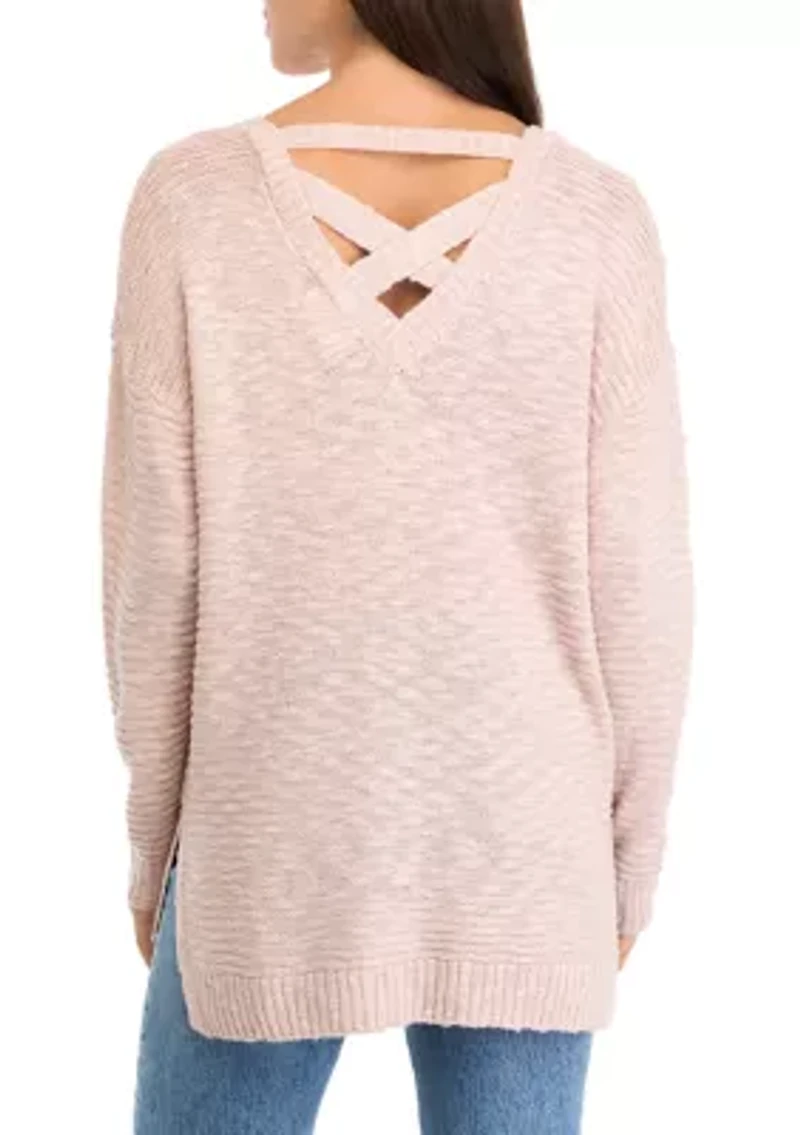 Women's V-Neck Tunic Sweater