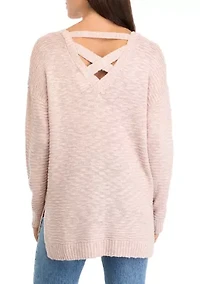 Women's V-Neck Tunic Sweater