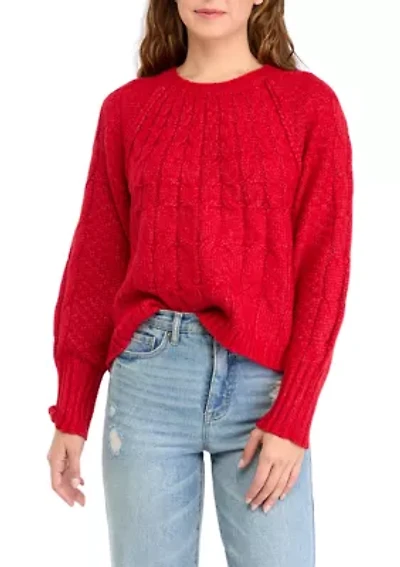 Women's Cable Crew Neck Sweater