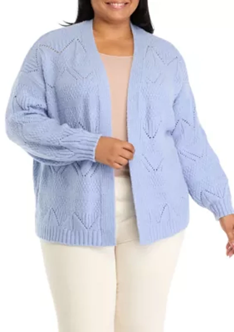 Plus Pointelle Cardigan
