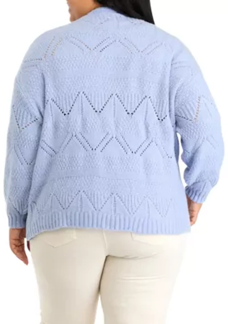 Plus Pointelle Cardigan