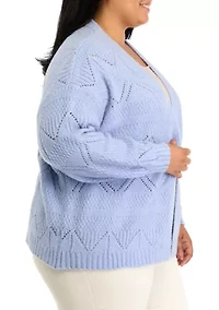 Plus Pointelle Cardigan