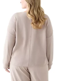 Plus Thermal Hacci V-Neck Top