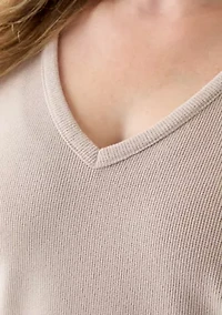 Plus Thermal Hacci V-Neck Top