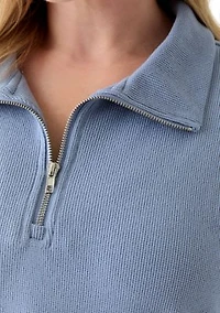Plus Thermal Hacci 3/4 Zip Up Pullover