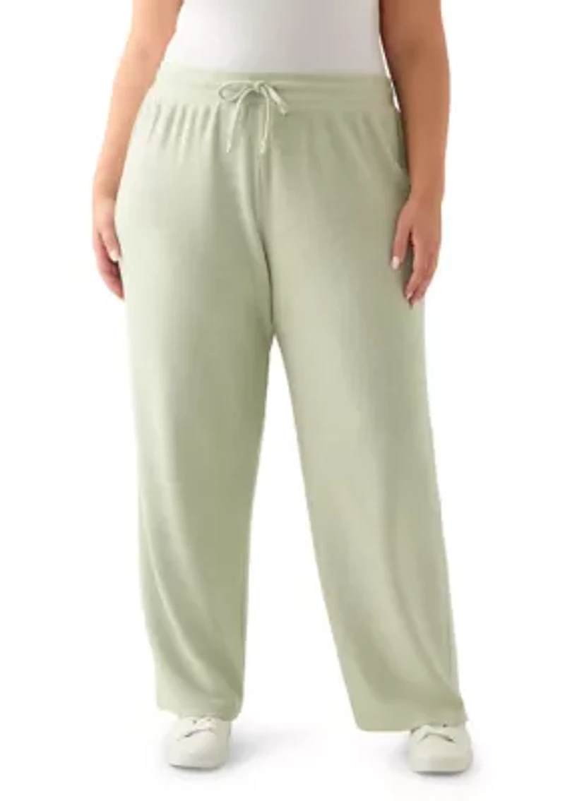 Plus Wide-Leg Boucle Pants
