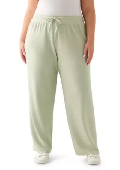 Plus Wide-Leg Boucle Pants