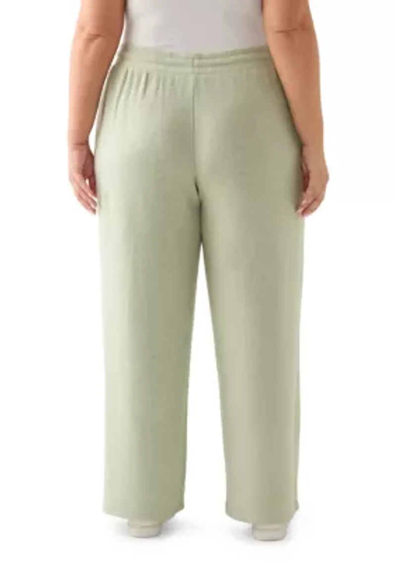 Plus Wide-Leg Boucle Pants