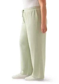 Plus Wide-Leg Boucle Pants