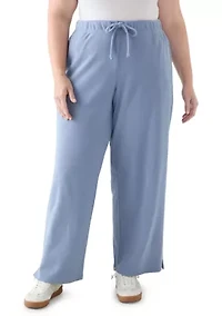 Plus Thermal Hacci Wide-Leg Pants