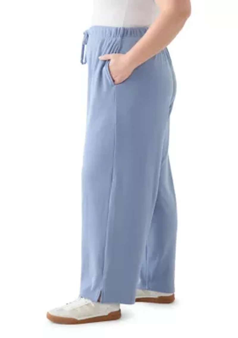 Plus Thermal Hacci Wide-Leg Pants
