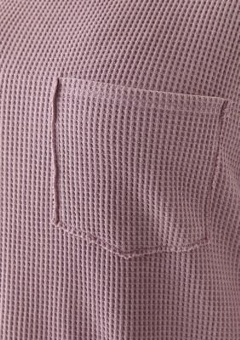 Plus Short Drop Shoulder Waffle Pocket T-Shirt