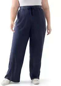 Plus Wide Leg Waffle Pants