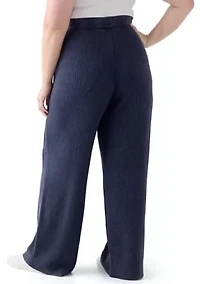 Plus Wide Leg Waffle Pants