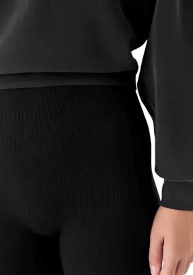 Women's Seamless Ribbed Pull On Leggings