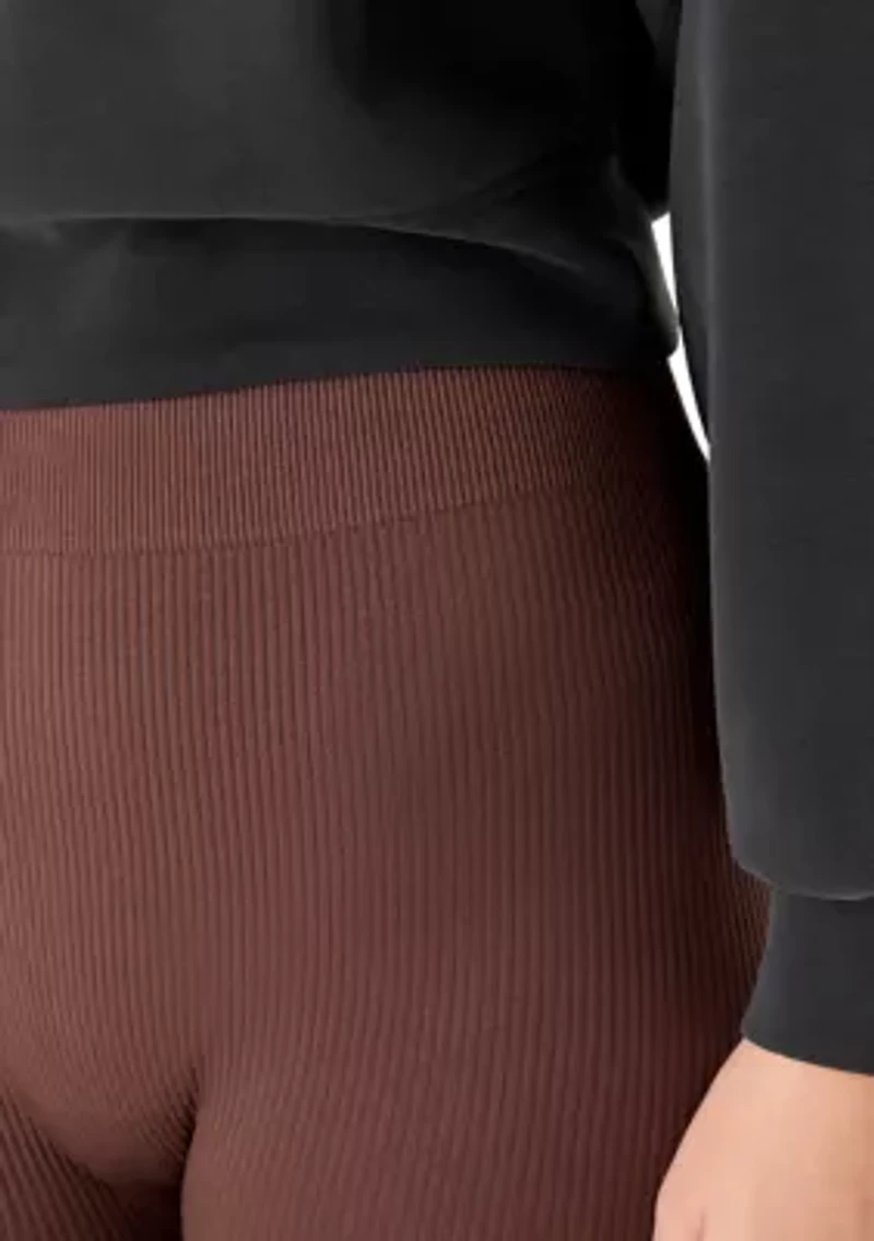 Women's Seamless Ribbed Pull On Leggings