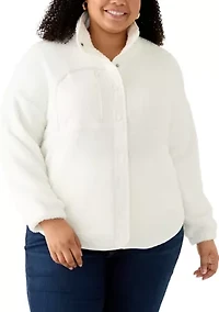 Plus Snap Front Sherpa Jacket