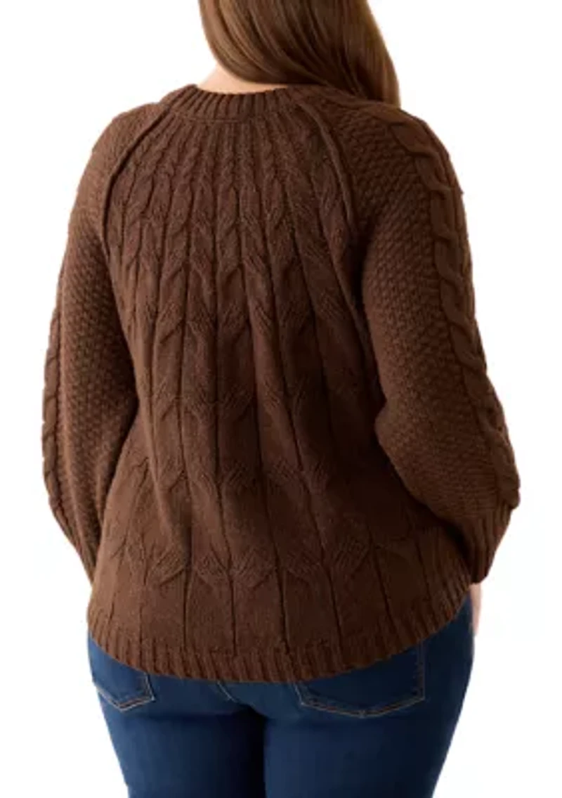 Plus Cascade Cable Pullover