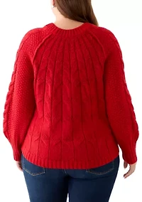 Plus Cascade Cable Pullover