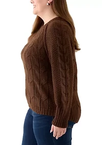 Plus Cascade Cable Pullover