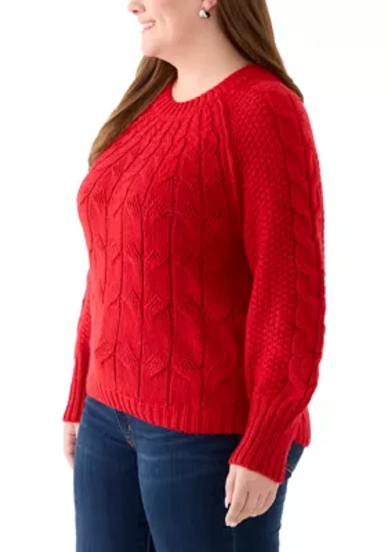 Plus Cascade Cable Pullover