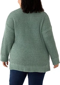 Plus Waffle Knit Chenille Pullover Sweater