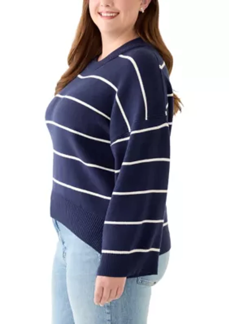 Plus Striped Sweater