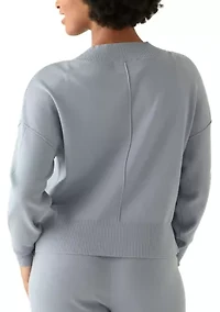 Women's Long Sleeve Drop Shoulder V-Neck Shirt