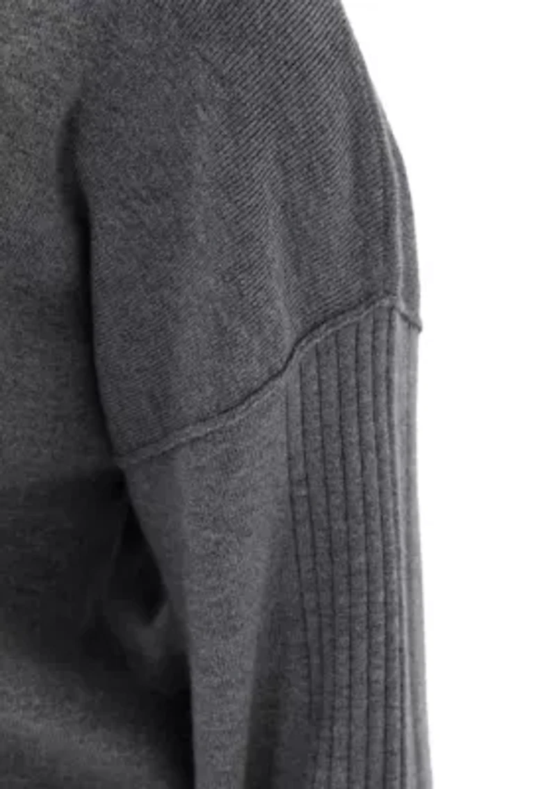 Women's Long Sleeve Drop Shoulder V-Neck Shirt