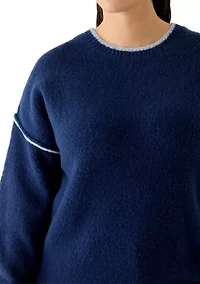 Plus Drop Shoulder Crew Neck Sweater