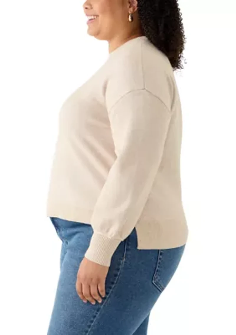 Plus Rose Intarsia Knit Sweater