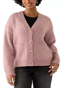 Women's V-Neck Button Front Cardigan