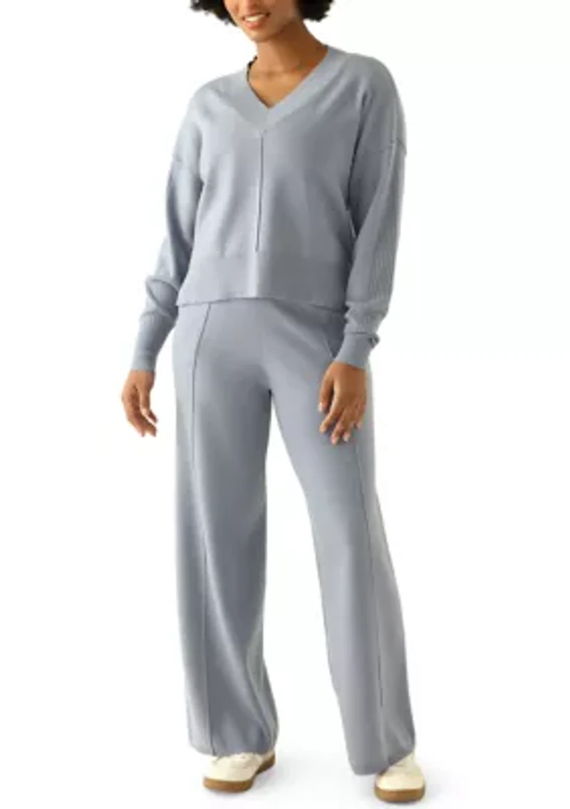 Women's Sweater Pants with Piping