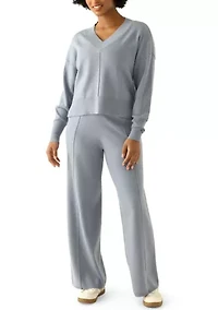 Women's Sweater Pants with Piping