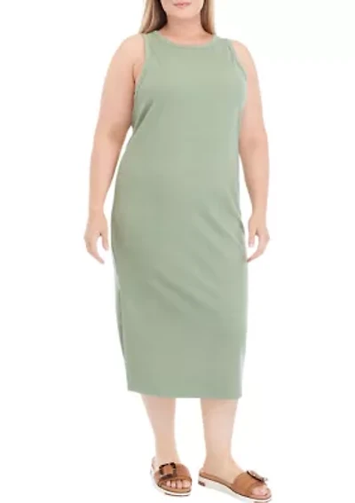 Plus Tank Midi Dress with Side Slit