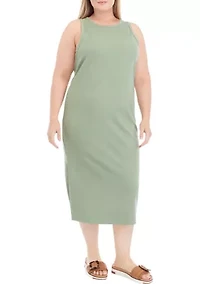 Plus Tank Midi Dress with Side Slit