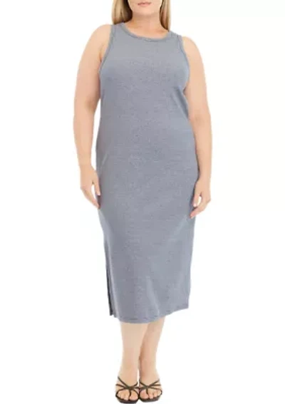 Plus Tank Midi Dress with Side Slit